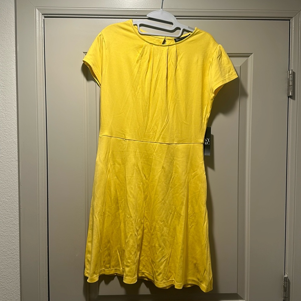 Yellow New York and company dress with tags attached